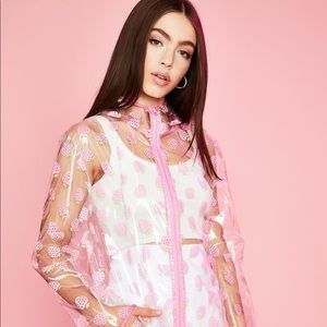 Dolls Kill Sugar Thrillz IN A JAM clear raincoat